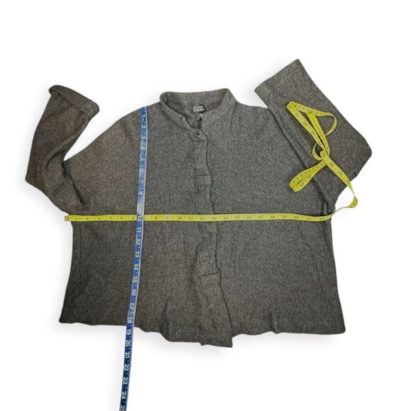 EILEEN FISHER Women’s Charcoal Gray Wool Mandarin Collar Button Jacket Size Medi - Picture 6 of 6